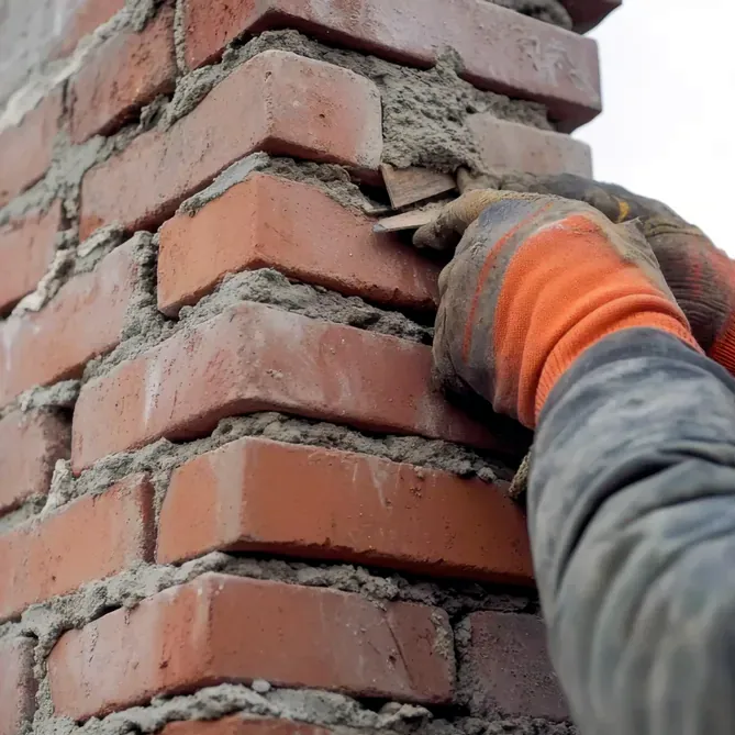 Tuckpointing a brick chimney in Roseville, MN